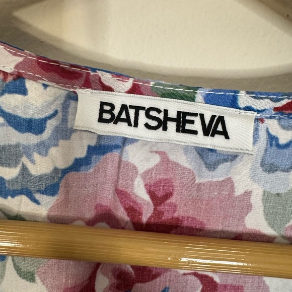 BATSHEVA LANE EMBROIDERED FLORAL PRINT COTTON POPLIN MAXI DRESS SIZE 0 - Picture 5 of 15